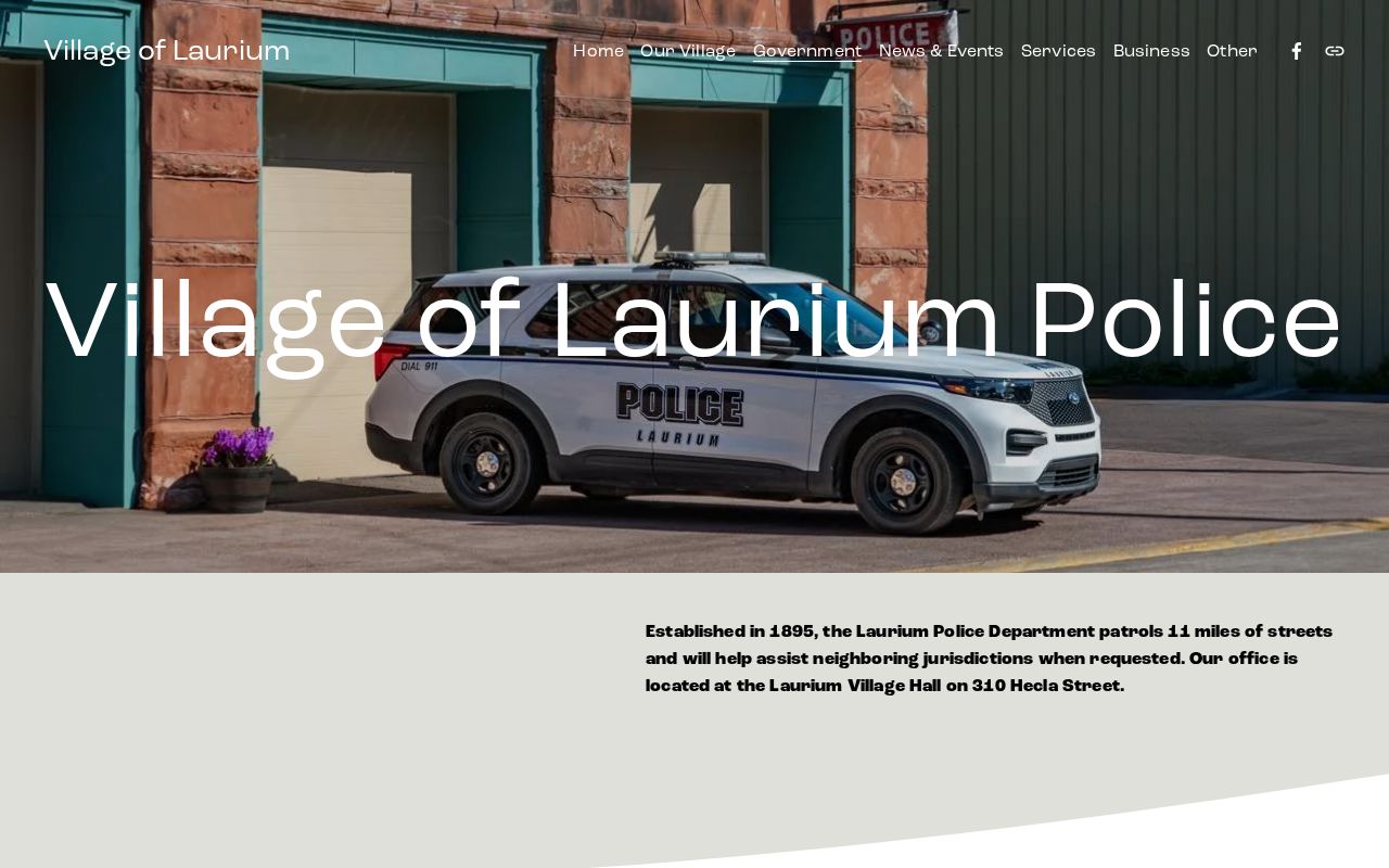 Laurium Village Police information and local law-enforcement setting